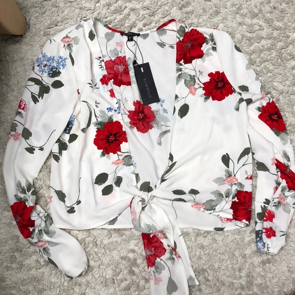 Long sleeve floral blouse